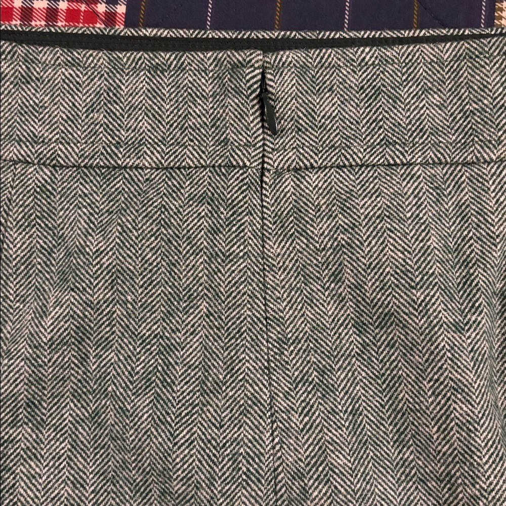J. Crew Green and white chevron A-Line Skirt - Picture 6 of 8